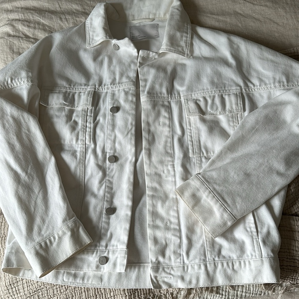 Oak and Fort oversized white denim jacket